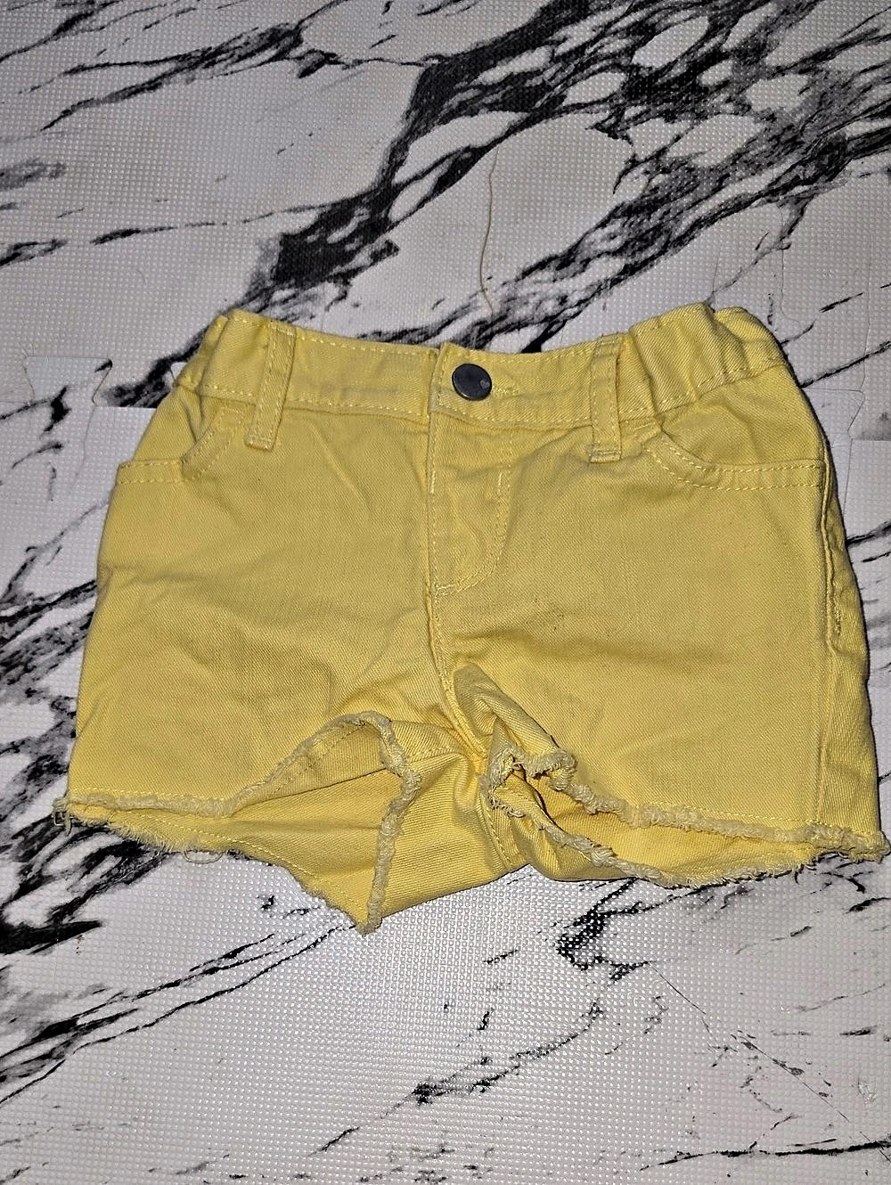 Yellow Frayed Shorts